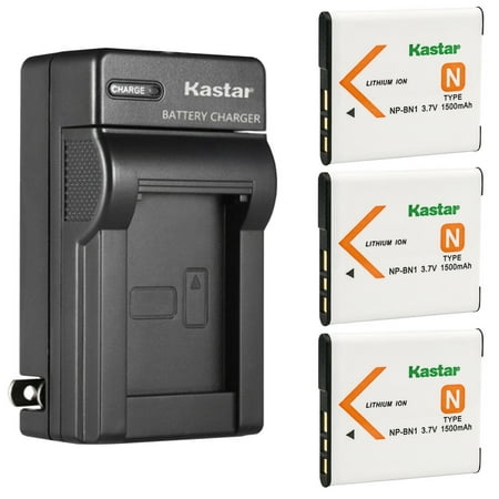 Kastar 3-Pack Battery and AC Wall Charger Replacement for Sony Cyber-shot DSC-QX100 Cyber-shot DSC-T99 Cyber-shot DSC-T110 Cyber-shot DSC-TF1 Cyber-shot DSC-TX5 Cyber-shot DSC-TX7 Cameras