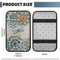 thumbnail image 5 of Yuyamidu Dragonfly Car Arm Rest Cushion Pad Accessories Boho Flower Blossom Auto Center Console Cover Pad Winter Car Center Console Armrest Cover Fit for Most Vehicles, 5 of 7