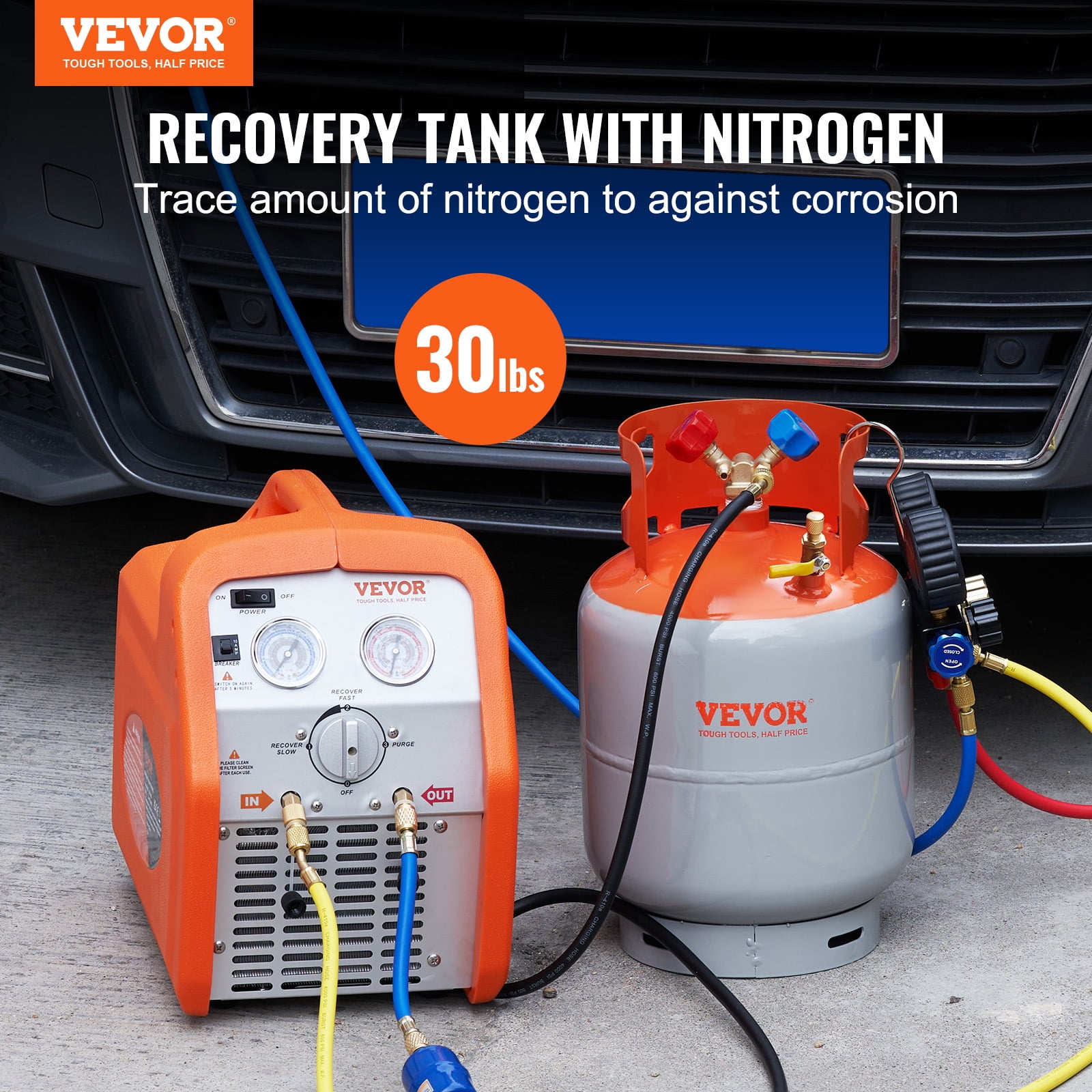 KFFKFF 400 PSI Refrigerant Recovery Reclaim 30lb Cylinder Tank Liquid Rated Y Valve
