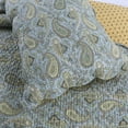 thumbnail image 4 of 3 Piece Classic Country Cottage Cotton Reversible Quilt Bedding Set, Comforter Set, Bedspread for Guest Room, Bedroom, Home, Apartment, Dorm, Hotel, RV, Cottage, Green Paisley, King, 4 of 5