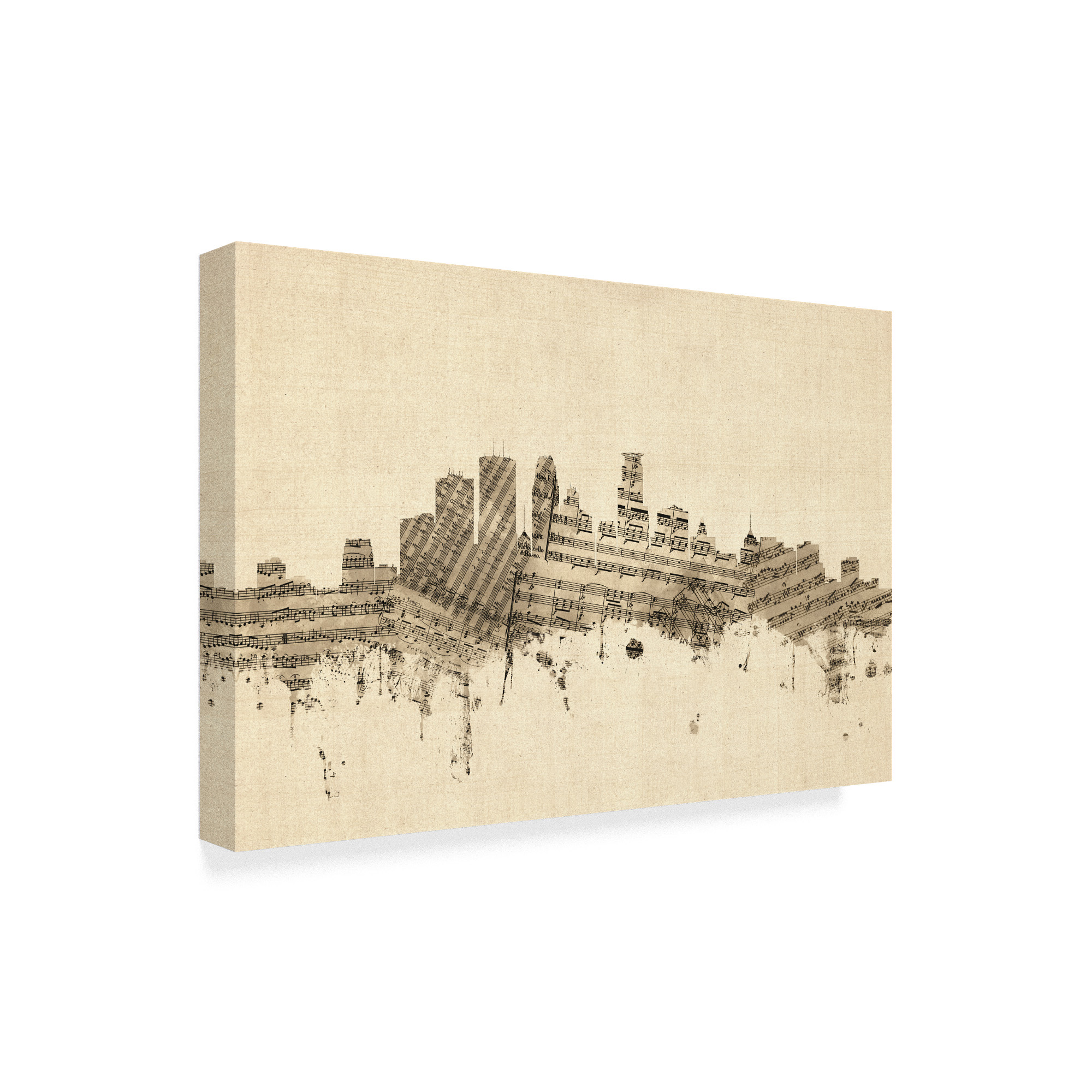 Trademark Fine Art 'Minneapolis Minnesota Skyline Sheet Music Cityscape' Canvas Art by Michael Tompsett