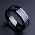 thumbnail image 2 of Wedding Ring For Men. 8mm Black Tungsten Wedding Band w/ Black Carbon Fiber, 2 of 3