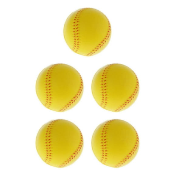 Enqiretly Elastic Softball for Practice Baseball Training for Team Game Matches Yellow 6.3cm 5Set