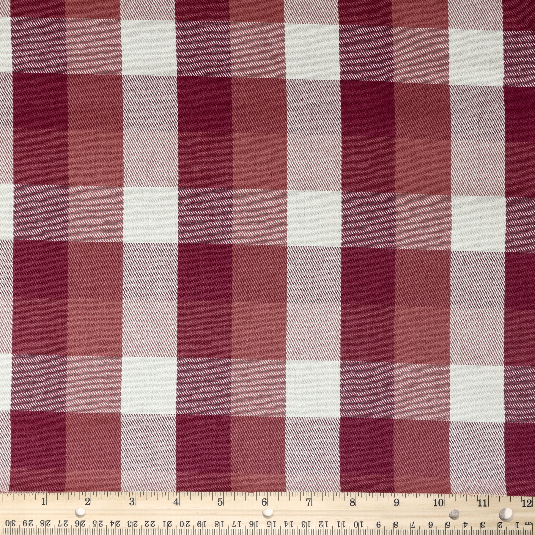 Waverly Inspirations 54' 100% Cotton Twill Plaid Sewing & Craft Fabric 9 yd By the Bolt, Red and Beige