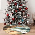 thumbnail image 4 of Cauagu 36" Christmas Tree Skirt Coastal Palm Beach Pattern Christmas Tree Decorations Tree Mat for Xmas Decorations Occasion Holiday Home Decor -36", 4 of 7