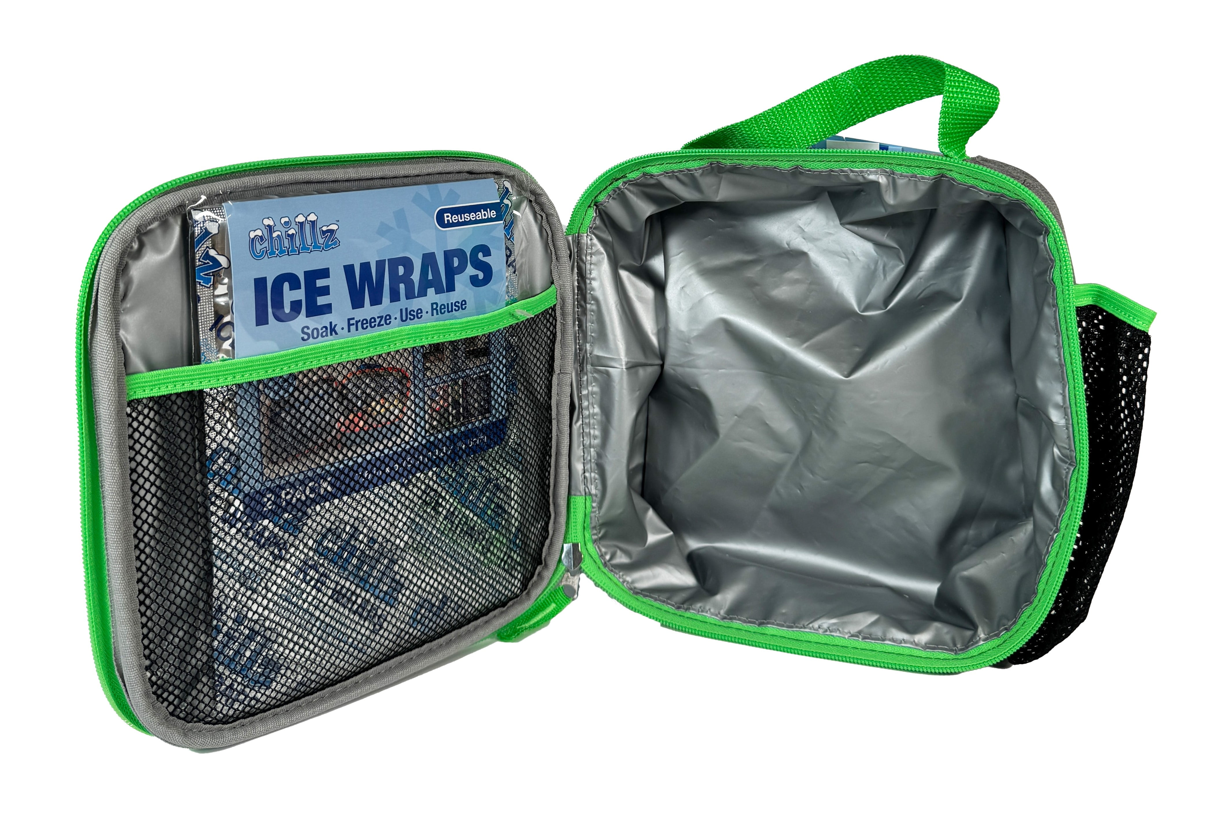 Chillz Lunch Box with 2 Ice Wraps, Handle, Side Pocket - Ideal for School, Office, Multiple Colors