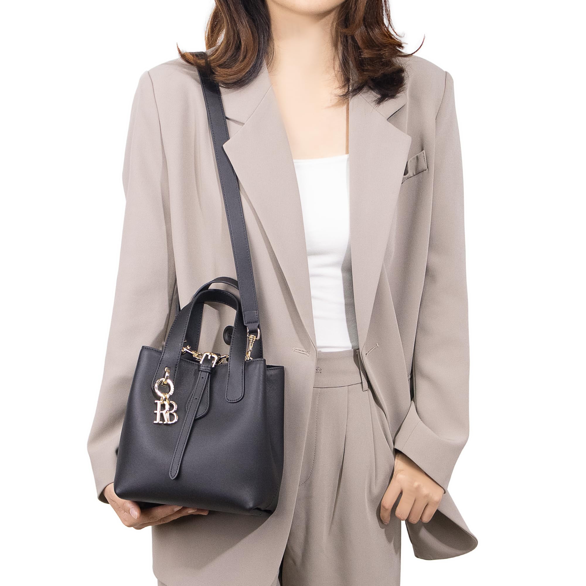 Royal Bagger Women's Genuine Cow Leather Bucket Bag, Elegant Crossbody Shoulder Purse, Tote & Basket Handbag with Strap 3262