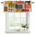 thumbnail image 2 of 2 Pack Valances for Windows, Green Orange Geometric Window Valances for Living Room/Bedroom/Bathroom, Modern Abstract Art Luxury Light Filtering Kitchen Curtain Valance Window Treatment 42"W x12" L, 2 of 9