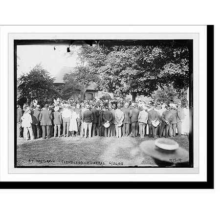 Historic Print, Cleveland funeral, mourners at grave, Princeton, N.J., 16" x 20"