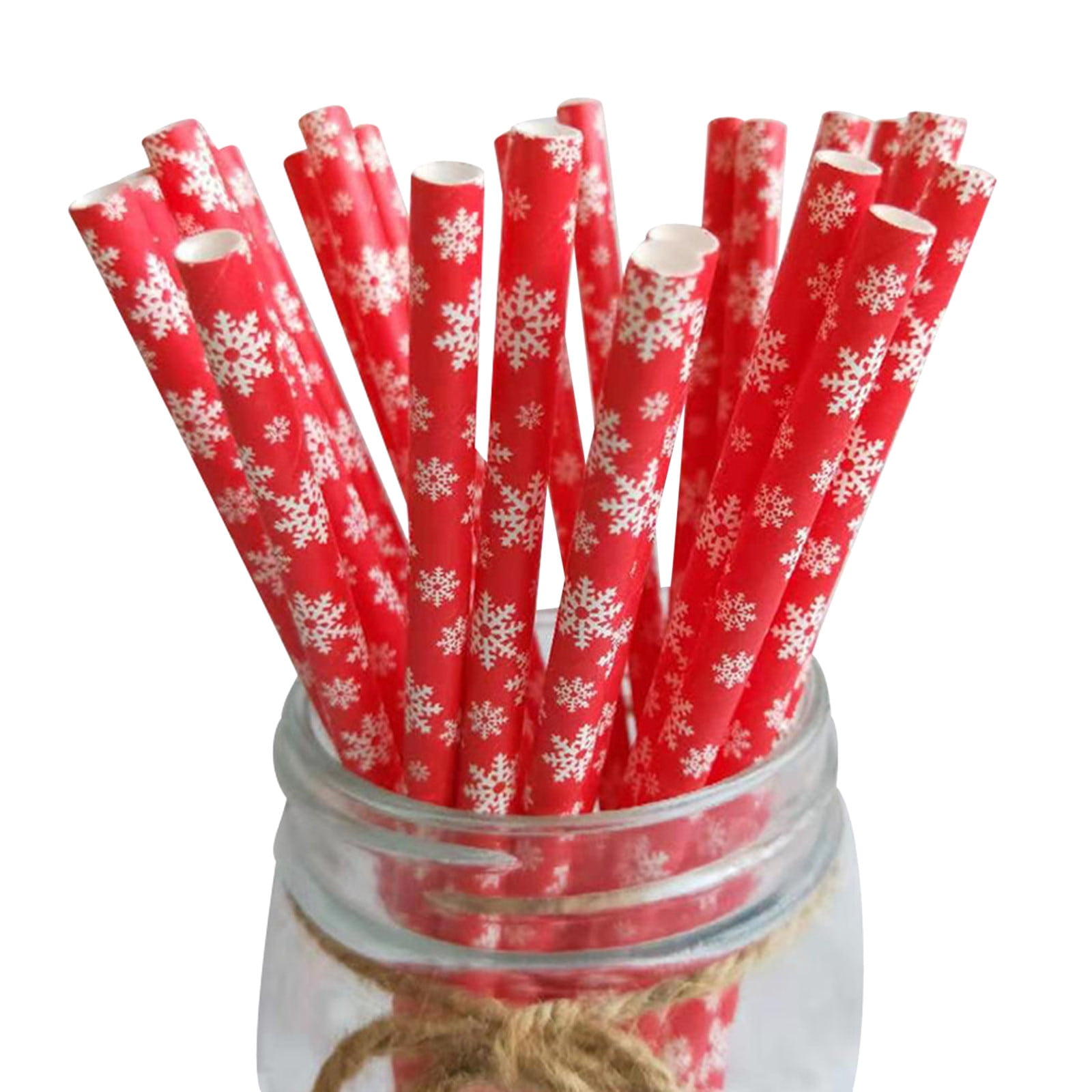 Toyfunny 25pcs Christmas Paper Straws Snowflake Drinking Straw Merry  Christmas Decorations For Home 2022 Xmas New Year Party Supplies 