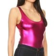 thumbnail image 3 of Sakkas Woemn's Gymnastics Dance Party Metallic Bodysuit Leotard Top Made in USA - Fuchsia - Medium, 3 of 5