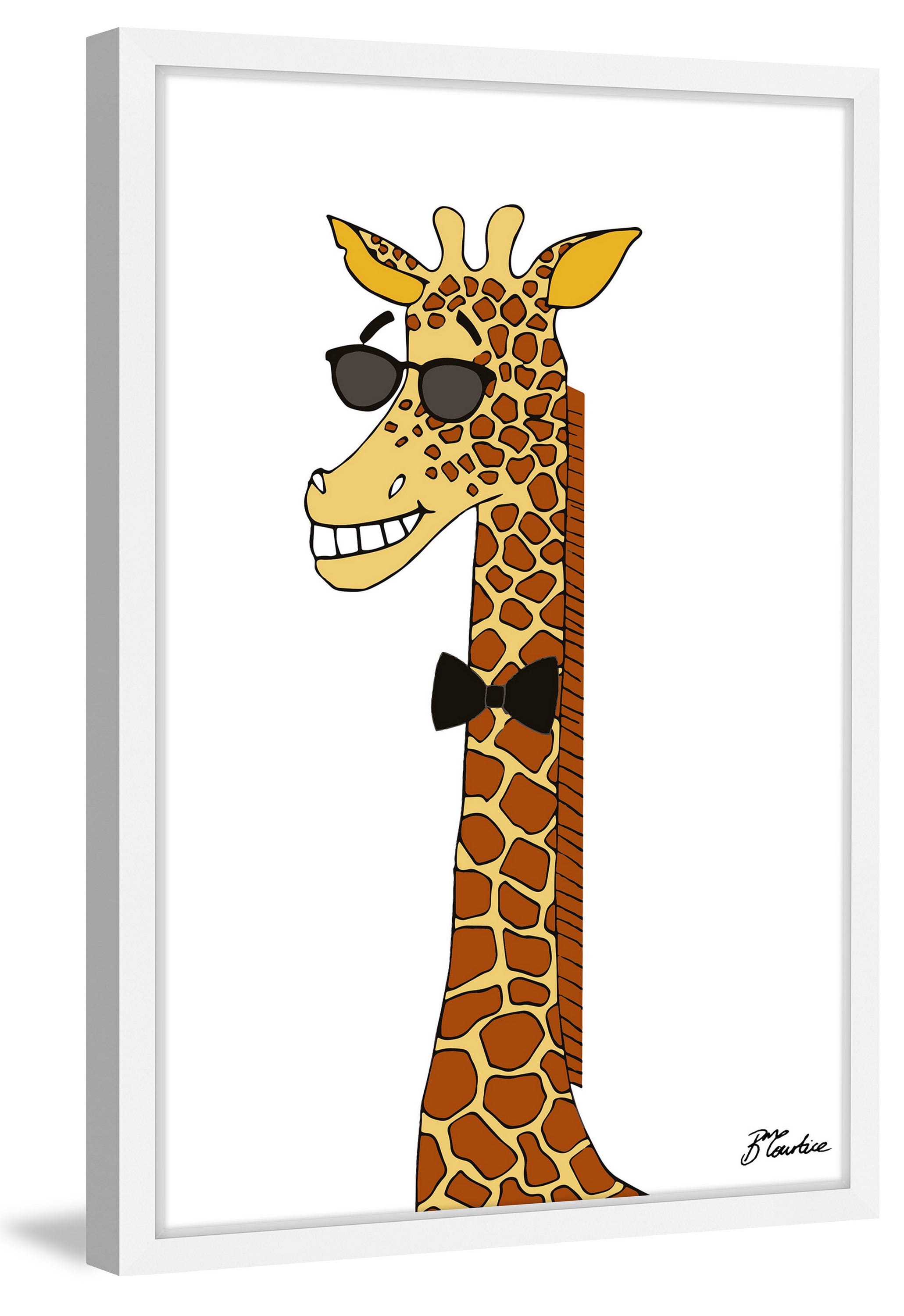 "Giraffe Hippy Head" Framed Painting Print