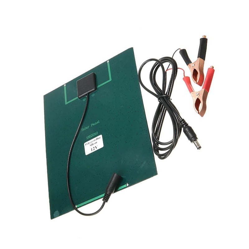 5.5W 12V Polysilicon Solar Panel Charging Panel with Battery Clip 210*165mm