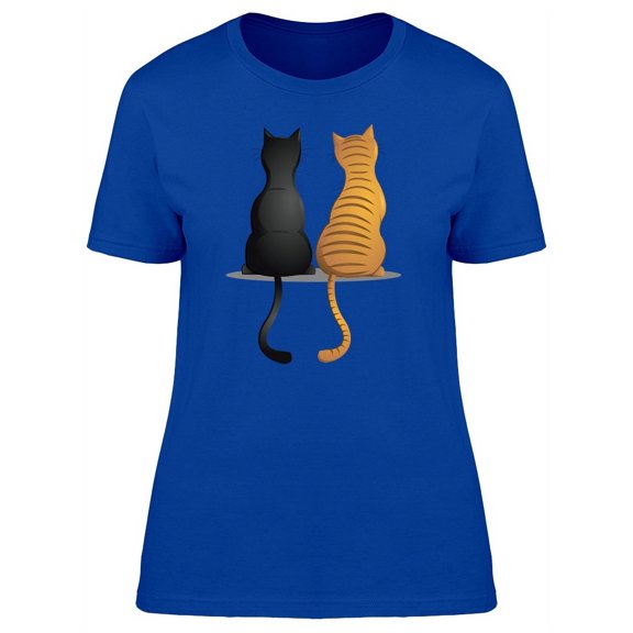 Cute Cat Buddies Cartoon T-Shirt Women -Image by Shutterstock, Female XX-Large