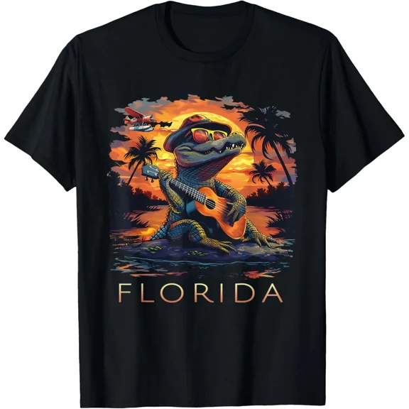 Funny Florida Vacation Cool Alligator Souvenirs New Unisex T-Shirt, up to size 5xl