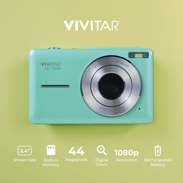 Vivitar Popsnap Compact Digital Camera, Mint, 16X Zoom, 1080p