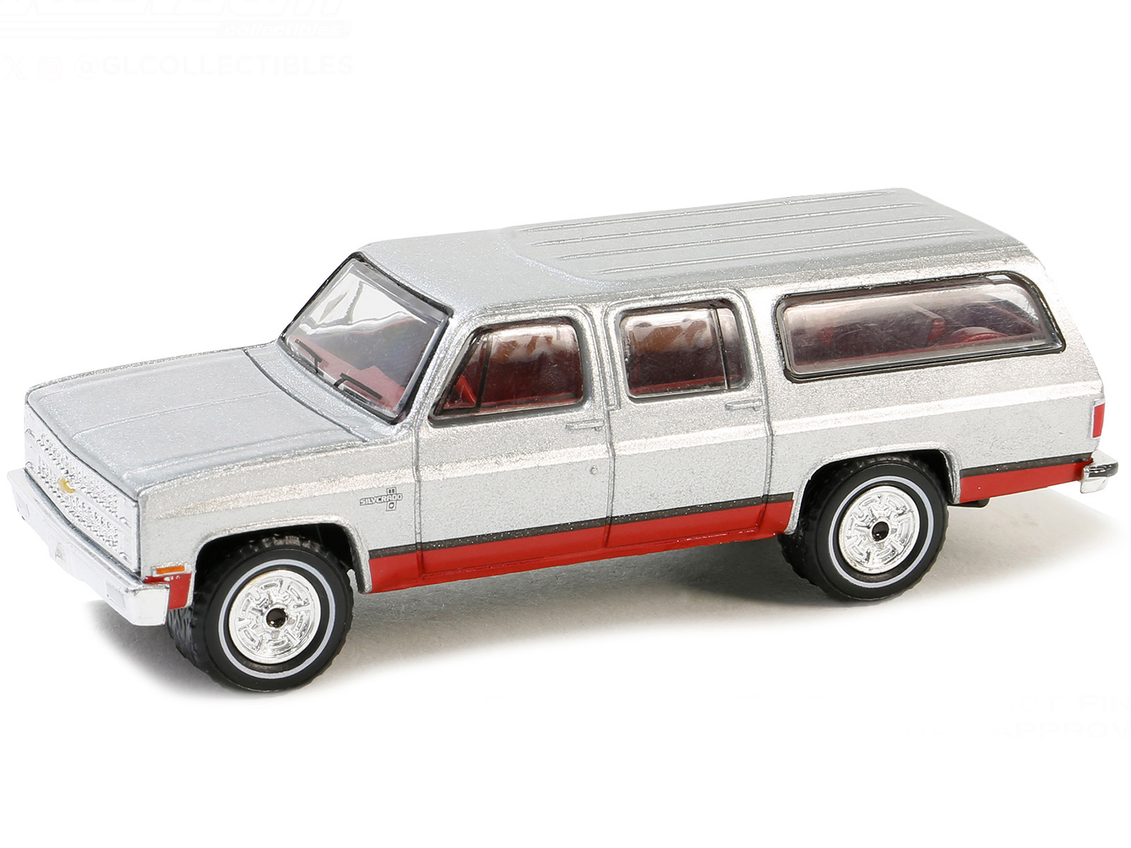 1981 Chevrolet Suburban Silver Metallic and Red 