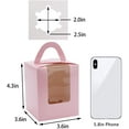 thumbnail image 5 of Caja para magdalenas, 30 piezas de color rosa, contenedor individual para cajas de magdalenas, caja de regalo de papel portátil para muffins con asa de ventana para bodas, fiestas de cumpleaños, caja de refrigerios rosa ER, 5 of 5