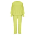 thumbnail image 4 of Travel Outfits for Women 2 Piece New Casual Sets for Women Fall Travel Outfits Sweatsuit 2 Piece Set Crewneck Sweatshirt and Sweatpants Suit Yellow 3XL, 4 of 8