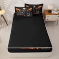 thumbnail image 4 of Castle Fairy Skull Motorcycle Zipper Twin Comforter Sets with Fitted Sheet and 2 Pillowcases,Flame Print Zipper Bedding Set for Bedroom,Black Red,4-Piece,Black Reversible, 4 of 6