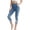 #0237-Blue, variant on TaTaai Womens Printed Slim Fit Capri Leggings Yoga Pants with Pockets High Waist Stretchy Trousers for Daily Gym