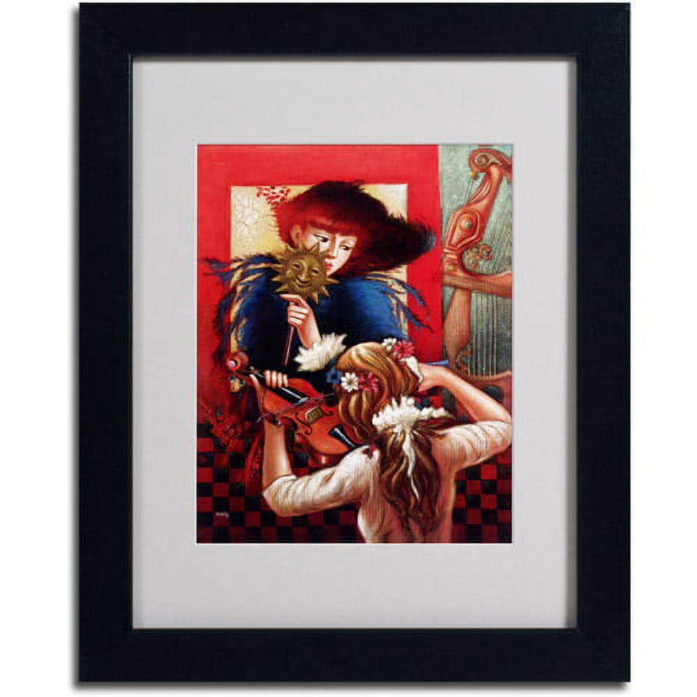 Trademark Fine Art "Window Music" Canvas Art by Edgar Barrios, Black Frame