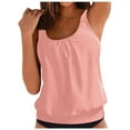 thumbnail image 3 of Linfrsh Womens High Neck Tankini Swimwear Tops Bathing Suit Loose Fit Swim Tops Women Top Only 2025 Modest Swimsuit Top No Bottom Pink,XL, 3 of 6