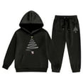 thumbnail image 7 of Gaexia Boys Sweatsuit Tracksuits Sweatshirt and Pants Soccer Outfit Regular Fit Hoodie Sets 2 Pieces Boys Sweatsuit Set Back To School Clothes for Teen Boys,za08-Black,130, 7 of 7