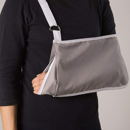 Deep Pocket Arm Sling - DMI Adjustable Pocket Arm Sling with Wrist Extender, Adult, Gray