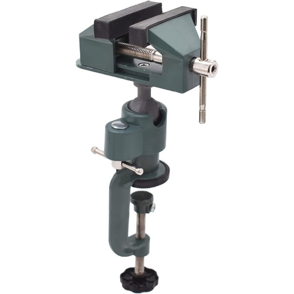 3 Inch Universal Table Vise, Bench Clamps Vise, Aluminum 360 Degrees Swivel Bench Vise for Drilling, Woodworking, Jewelry Making, Mental Working