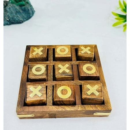 THOR INSTRUMENTS Tic Tac Toe - Brain Teasers Rustic Decor Pieces for Patio Decor, Coffee Table Décor, Ideal for Party Games, Family Games, Unique Gifts