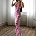 thumbnail image 2 of Sexy Vestido Largo Impresión Correa de Hombro Ajustable Cuello Redondo sin Mangas, Vestido de Moda para Fiesta, Cumpleaños, Citas Y Verano Desgaste Casual, 2 of 6