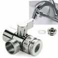 thumbnail image 1 of 3 Way Water Tap Diverter Valve Faucet Switch Adapter Connector Head Faucet Kitchen Sink Splitter Accessories, 1 of 9