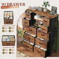 thumbnail image 2 of Tall Dresser with Fabric Drawers for Bedroom 38"W x 48.1"H Fabric Dresser & Chests of Drawers for Living Room, Rustic Brown, 2 of 9