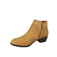 thumbnail image 3 of Union-08 Women Ankle Boots Dress Low Heel Pointed Toe Ankle Booties Side Zipper Shoes ( Tan, 10), 3 of 5