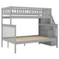 thumbnail image 3 of EUROCO Twin over Full Bunk Bed with Storage Shelves for Kids, Storage Staircase for Kids Teens Adults, Gray, 3 of 9