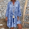 thumbnail image 2 of Kcodviy Robe Mini Imprimée Ample Grande Robe Femme Été Women's Quarter Ladies Robes pour Femmes Décontractée Été Manche Robe Trois Women's Ladies Robes d'Été Robe, 2 of 3