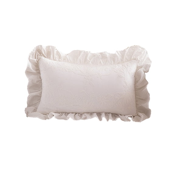 Gallickan Solid Color Pillowcases, Decorative Throw Pillow Covers Ruffled Soft Cotton Pillow Case for Couch Sofa Bedroom Living Room Home Decor 18 x 18 Inch, B