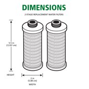 A.O. Smith 2-Stage System Carbon block Under sink Replacement Filter 2 -Pack