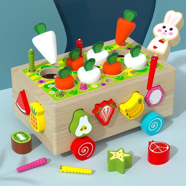 Juguetes educativos de madera Montessori para niños, para niños y niñas de 2 a 4 años, juguetes clasificados por formas, regalos para niños de 2 a 4 años, juegos de motricidad fina para niños en made JAMW Sencillez
