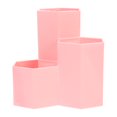 thumbnail image 1 of SHISUYAN Creative Hexagonal Pen Holder Container Organizer Plastic Desktop Storage Box Student Office Supplies (Pink), 1 of 8