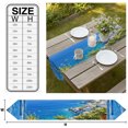 thumbnail image 3 of Summer Island Table Runner Linen Burlap Table Runner 72 Inches Long Coastal Flowers Beach Sea View Dresser Scarves for Kitchen Island Coffee Dining Room Party Wedding Holiday Decoration 13"x72", 3 of 8