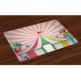 thumbnail image 1 of Ambesonne Colorful Place Mats Set of 4, Vintage Circus Balloons, Standard Size, Multicolor, 1 of 4