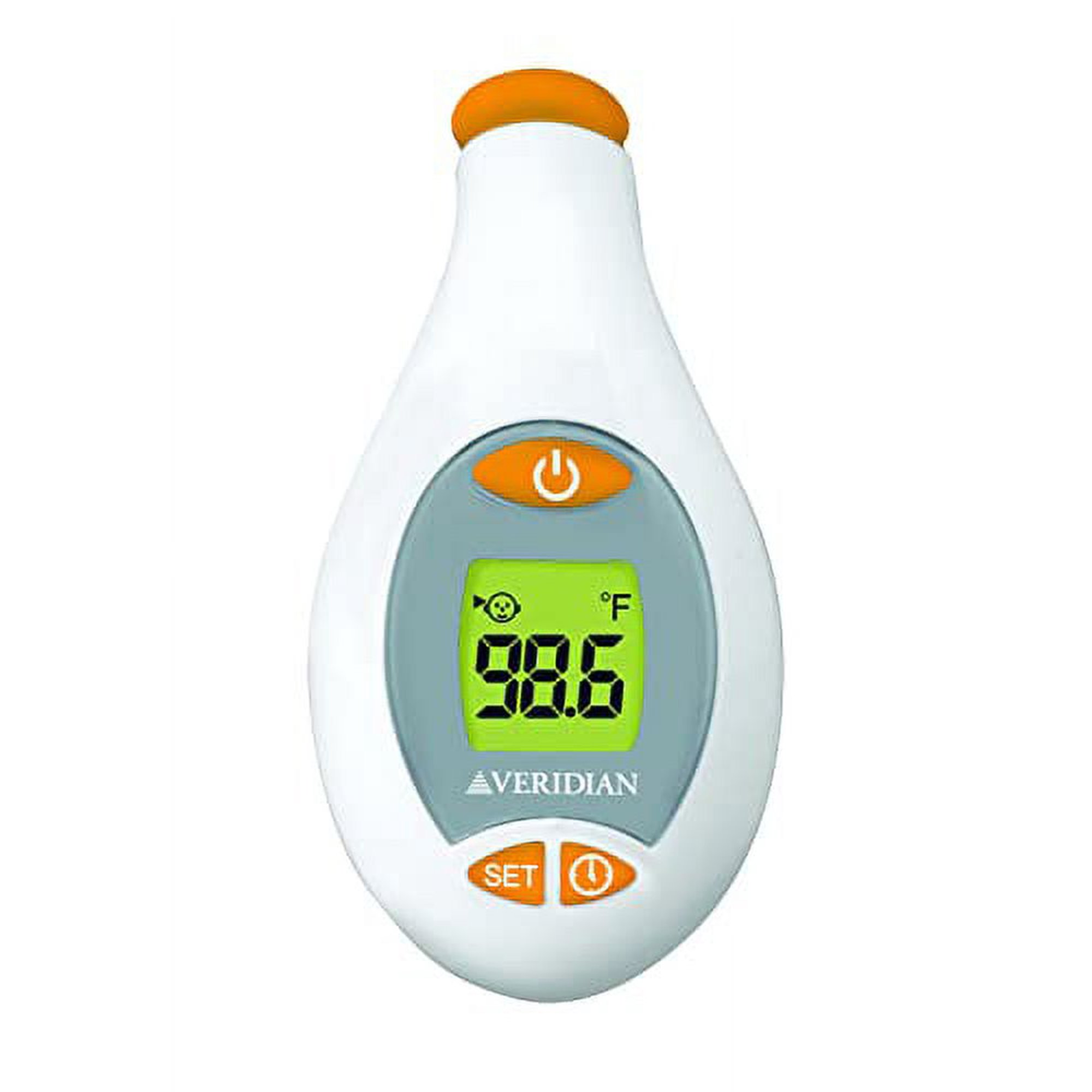 Veridian Healthcare Deluxe Temple Touch Thermometer | for Children & Adults | Accurate 4-Second Readout | No Probe Covers Required | Fahrenheit/Celsius Measurements | Batteries Included; 2 AAA