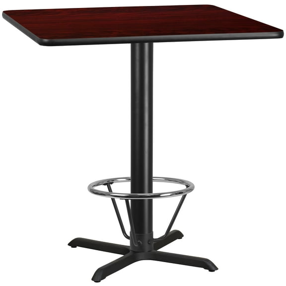 EMMA   OLIVER Scratch-Resistant/Foot Ring Pub Table, Mahogany