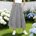 thumbnail image 2 of Edvintorg Clothes for Girls Fashion Plaid Elastic Waisted A-Line Maxi Skirt with Pockets Summer Casual Beach Skirts, 2 of 6