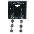thumbnail image 2 of Crystal Accented Drop Dangle Earrings Black, 2 of 2