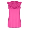 thumbnail image 4 of QUINDOS Tops Débardeurs pour Femmes 2025 Basique Rose Vif Mode Col Rond Sans Manches Blouse T-Shirt Uni d'Été Camisoles pour Femmes, 4 of 7