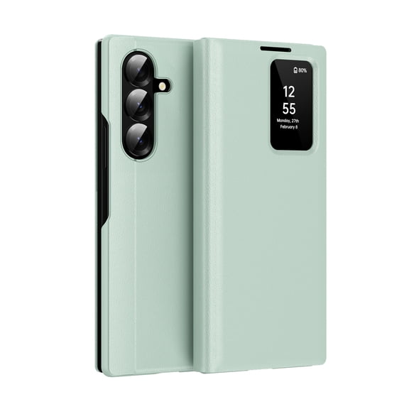 Compatible WIth Samsung Galaxy Z Fold8 Ultra Phone Case,Flip Cover,With Card Slots,With Intelligent Window,PU Leather Shockproof Anti-fall Thin Fit Phone Case for Samsung Galaxy Z Fold8 Ultra,Green