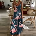 thumbnail image 3 of Flamingo Pattern Sleeveless Dress Woman Fashion Long Dresses Women's Summer Suit Dress Summer 2025 Women, 3 of 7